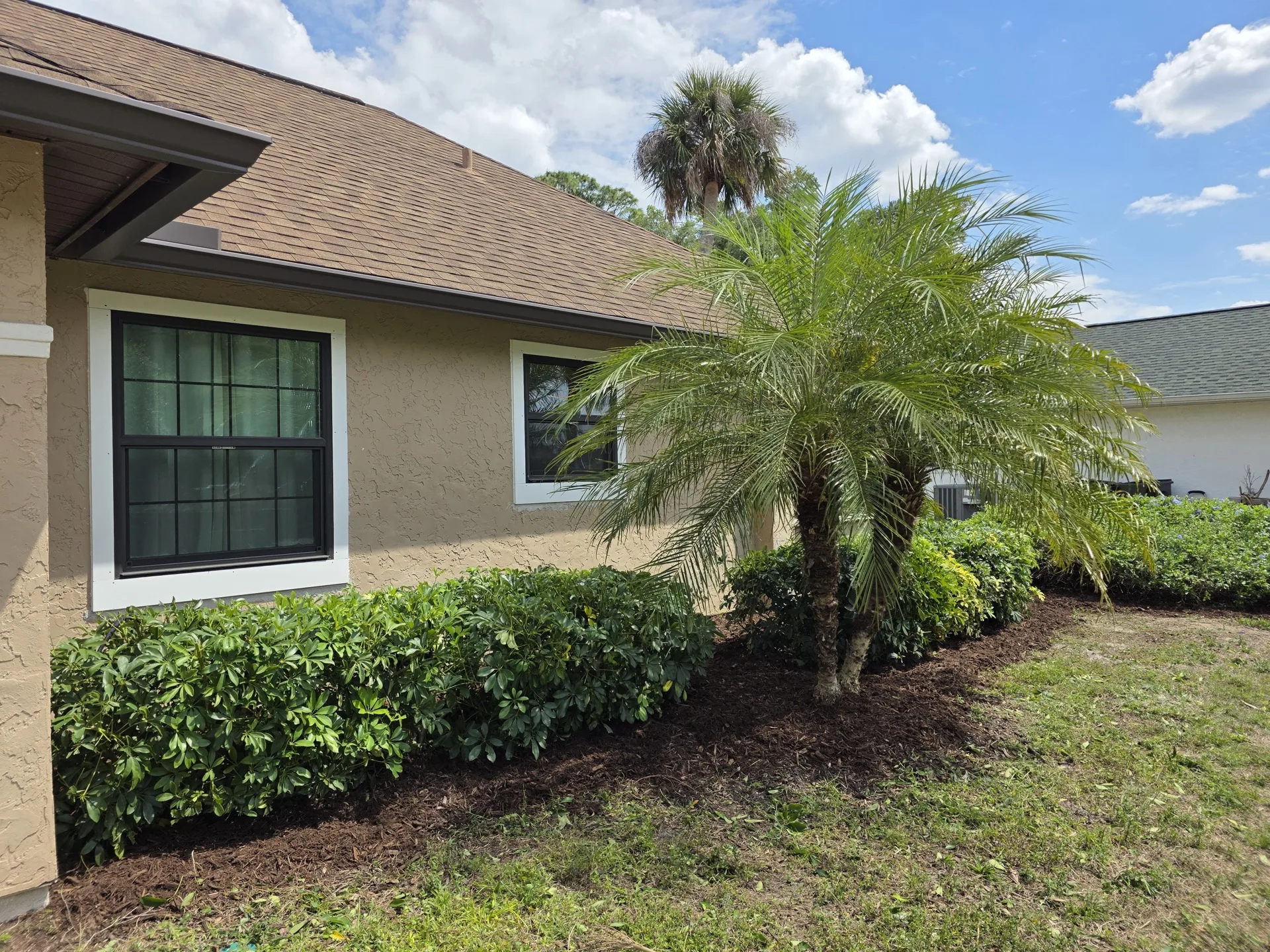 Beautiful finished landscape at Florida home