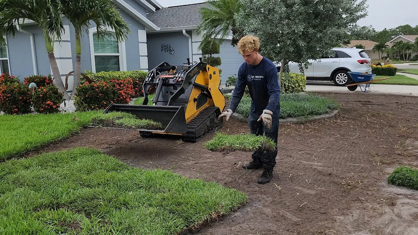 Freshly installed St. Augustine sod in Southwest Florida